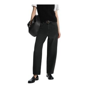 COS Tapered Leg High Rise Black Wash Jeans